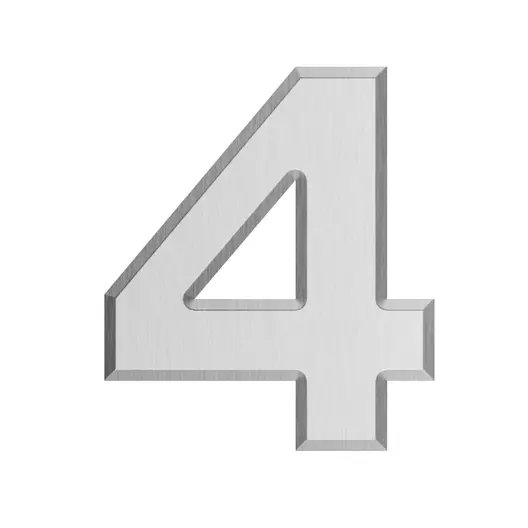 Цифра Coverguard 4 сребро със самозалепващ се гръб 40 мм