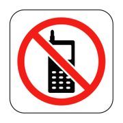 Знак лепенка Billboard забранителен Забранено е за мобилни телефони 120x120 мм - product - 094 PRV4425