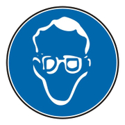 Знак лепенка Billboard задължителен Трябва да се носят защитни очила ф 120 мм - product - 094 PRV4426