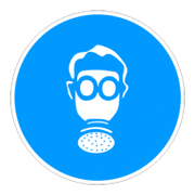 Знак лепенка Billboard задължителен Трябва да се носи защита на дихателните пътища ф 120 мм - product - 094 PRV4428