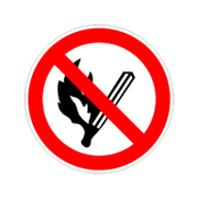 Знак лепенка Billboard забранителен Забранено е паленето на огън ф 120 мм - product - 094 PRV4420