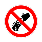 Знак лепенка Billboard забранителен Забранено е гасенето с вода ф 120 мм - product - 094 PRV4422