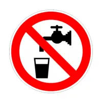 Знак лепенка Billboard забранителен Водата не е за пиене ф 120 мм