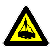 Знак лепенка Billboard предупредителен Внимание! Опасност от падане на товари 120x120x120 мм - product - 094 PRV4434