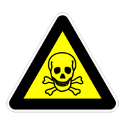 Знак лепенка Billboard предупредителен Внимание! Токсични материали 120x120x120 мм - product - 094 PRV4435
