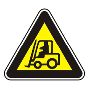 Знак лепенка Billboard предупредителен Внимание! Индустриални превозни средства 120x120x120 мм - product - 094 PRV4436