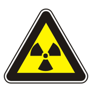 Знак лепенка Billboard предупредителен Внимание! Радиоактивни материали 120x120x120 мм - product - 094 PRV4432