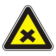 Знак лепенка Billboard предупредителен Внимание! Вреден или дразнещ материал 120x120x120 мм - product - 094 PRV4444