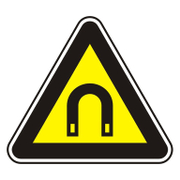 Знак лепенка Billboard предупредителен Внимание! Силно магнитно поле 120x120x120 мм - product - 094 PRV4441