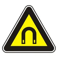 Знак лепенка Billboard предупредителен Внимание! Силно магнитно поле 120x120x120 мм