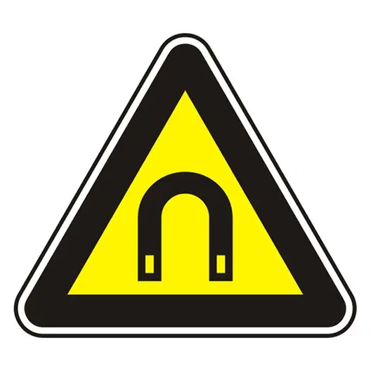 Знак лепенка Billboard предупредителен Внимание! Силно магнитно поле 120x120x120 мм