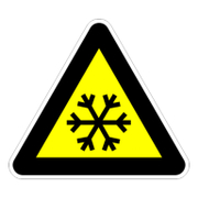 Знак лепенка Billboard предупредителен Внимание! Ниска температура 120x120x120 мм - product - 094 PRV4442