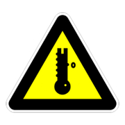 Знак лепенка Billboard предупредителен Внимание! Висока температура 120x120x120 мм - product - 094 PRV4443