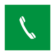 Знак лепенка Billboard указателен Авариен телефон за първа помощ или евакуиране 120x120 мм - product - 094 PRV4451