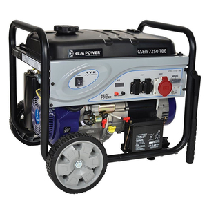 Генератор REM Power бензинов трифазен с електростартер 7000 W, 11 к.с., 11.7 A, 230/400 V, GSEm 7250 TBE