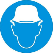 Знак лепенка Solti задължителен Да се носи защитна каска ф 100 мм - product - 094 SOT2204