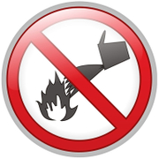 Знак лепенка Totem забранителен Забранено е гасенето с вода ф 150 мм - product - 094 TOT3629