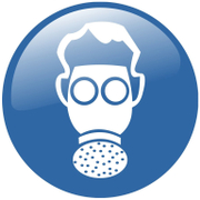 Знак лепенка Totem задължителен Трябва да се носи защита на дихателните пътища ф 150 мм - product - 094 TOT3636