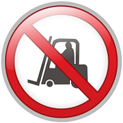 Знак лепенка Totem забранителен Забранено е за индустриални превозни средства ф 150 мм - product - 094 TOT3631