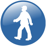 Знак лепенка Totem задължителен Пешеходците трябва да използват този маршрут ф 150 мм - product - 094 TOT3641