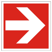 Знак лепенка Totem противопожарен Посока към противопожарно оборудване 147х147 мм - product - 094 TOT3657