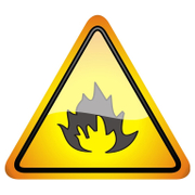 Знак лепенка Totem предупредителен Внимание! Лесно запалими материали 145х145 мм - product - 094 TOT3659