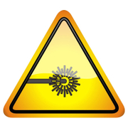 Знак лепенка Totem предупредителен Внимание! Лазерни лъчи 145х145 мм - product - 094 TOT3668