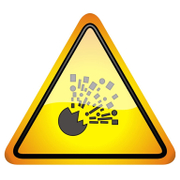 Знак лепенка Totem предупредителен Внимание! Взривоопасни материали 145х145 мм - product - 094 TOT3660