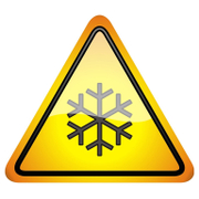 Знак лепенка Totem предупредителен Внимание! Ниска температура 145х145 мм - product - 094 TOT3674