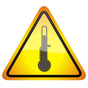 Знак лепенка Totem предупредителен Внимание! Висока температура 145х145 мм - product - 094 TOT3676