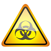 Знак лепенка Totem предупредителен Внимание! Биологичен отпадък 145х145 мм - product - 094 TOT3673