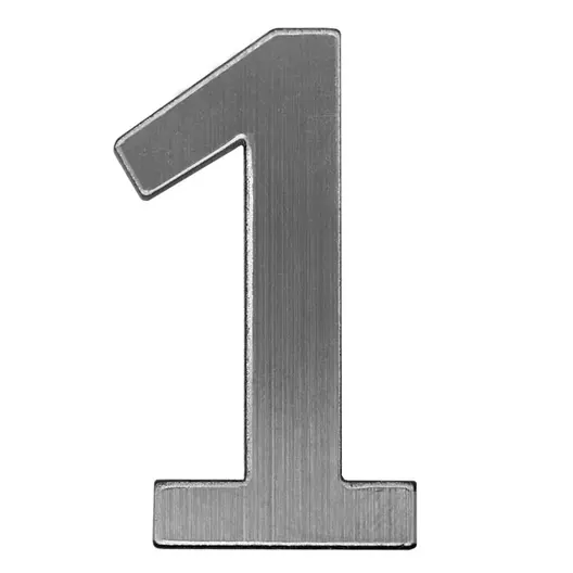 Цифра Totem 1 сребро със самозалепващ се гръб, Silver 01