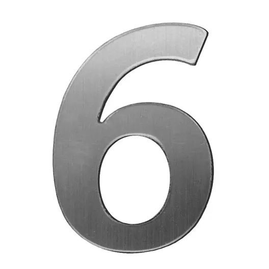 Цифра Totem 6 сребро със самозалепващ се гръб, Silver 01