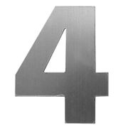 Цифра Totem 4 сребро със самозалепващ се гръб, Silver 02 - product - 094 TOT3700