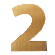 Цифра Totem 2 злато със самозалепващ се гръб, Gold 02 - product - 094 TOT3718