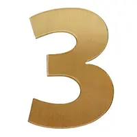 Цифра Totem 3 злато със самозалепващ се гръб, Gold 02