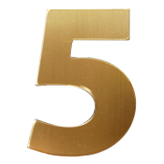 Цифра Totem 5 злато със самозалепващ се гръб, Gold 02 - product - 094 TOT3721