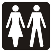 Табелка Totem за врата алуминиева WC мъже и жени черно-бяла - product - 094 TOT3734