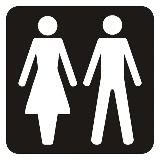 Табелка Totem за врата алуминиева WC мъже и жени черно-бяла