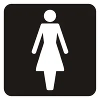 Табелка Totem за врата алуминиева WC жени черно-бяла