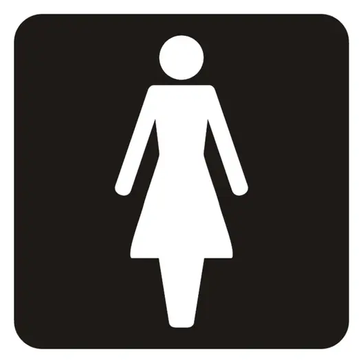 Табелка Totem за врата алуминиева WC жени черно-бяла