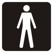 Табелка Totem за врата алуминиева WC мъже черно-бяла - product - 094 TOT3732