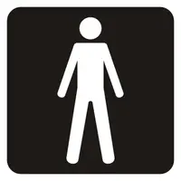 Табелка Totem за врата алуминиева WC мъже черно-бяла