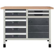 Маса Wolfcraft работна 2 модула с 6 чекмеджета и 1 врата 1130x650x860 мм, 600 кг, No8 - product - 094 WLF2427