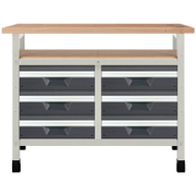 Маса Wolfcraft работна 2 модула с 6 чекмеджета 1130x650x860 мм, 600 кг, No9 - product - 094 WLF2428