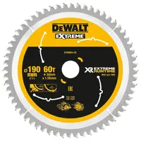 Диск циркулярен за рязане DeWALT на дърво фино напречно с HM пластини  190 мм, 30 мм, 60 z, Extreme