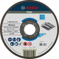 Диск карбофлексен за рязане Bosch на метал  115 мм, 2.5 мм, 22.3 мм, PRO Metal