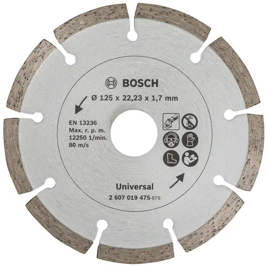 Диск диамантен за сухо рязане Bosch универсален  125 мм, 22.23 мм, 2 мм, Universal