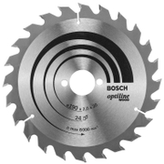 Диск циркулярен за рязане Bosch на дърво напречно надлъжно с HM пластини  190 мм, 30 мм, 1.3 мм, 24 z, Optiline Wood - product - 095 BSH 585