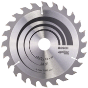 Диск циркулярен за рязане Bosch на дърво напречно надлъжно с HM пластини  210 мм, 30 мм, 2.8 мм, 24 z, Optiline Wood - product - 095 BSH1035